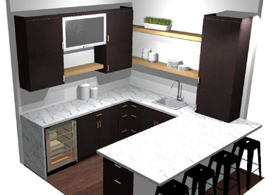 3d view of kitchen